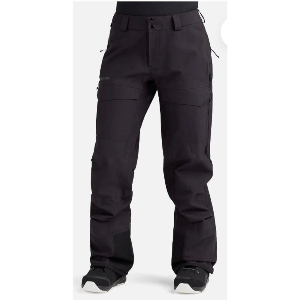 New Dakine Sender Stretch 3L Shell Snowboard Pants Wms Size S Black RECCO RESCUE